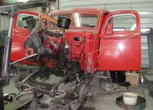 1946 Chevy 1/2 ton being restored at Adler's Antique Autos, Stephentown, NY